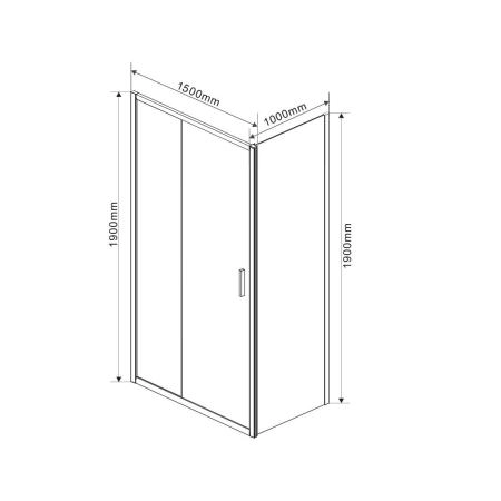 Душевой уголок Vincea Garda VSR-1G1015CH, 1500*1000, хром, стекло шиншилла