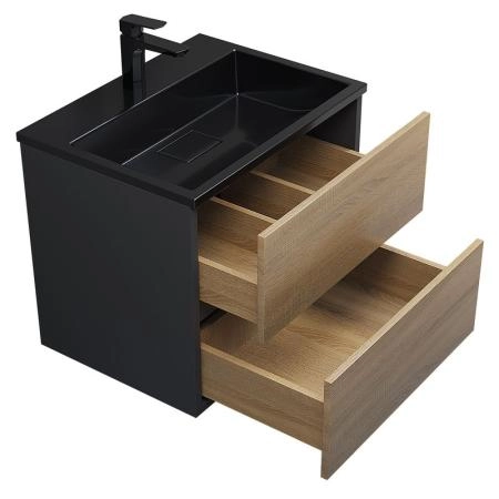 Раковина для ванной Uperwood Barsa 60 см, черная глянцевая