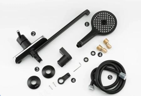 Смеситель для ванны Gappo G2203-6 чёрный/хром