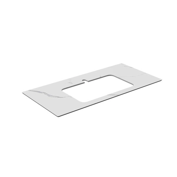 Столешница Kerama Marazzi PLAZA ПЛАЗА PL2.SG50008220R\100 Столешница из керамогранита для раковин, встраиваемых сверху, Монте Тиберио 100 см, белый натуральный