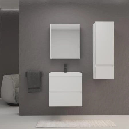 Тумба подвесная Style Line Манхэттен 60 ЭМАЛЬ под ASTI 60 2 ящика PLUS белый матовый