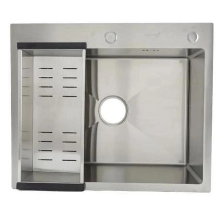 Кухонная мойка Gappo GS6050 600x500x215mm 0.8мм с коландером Сатин