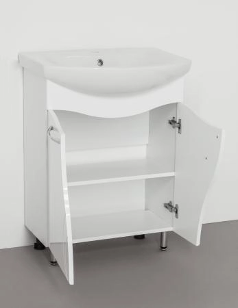 Тумба под раковину Style Line Elfante Амелия 65 напольная с дверками, белая