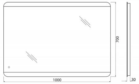 Зеркало Belbagno SPC-CEZ-700-700-LED-BTN Led подсветка вкл/выкл 700x30x700