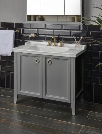 Тумба с раковиной  VitrA Valarte  62154 80 см матовая серая МДФ