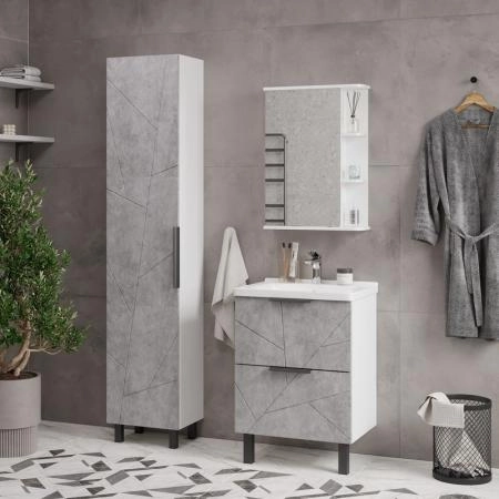 Пенал для ванной напольный Volna Twing 40 бетон