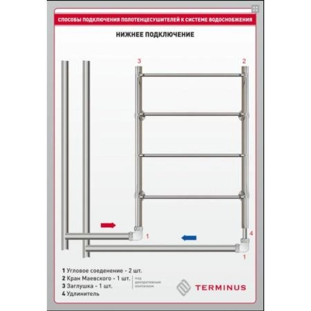 Водяной полотенцесушитель TERMINUS Классик 32/18 П4 НП 532x530