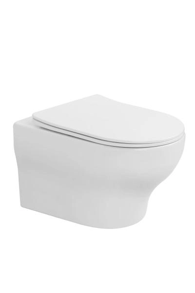 унитаз подвесной Boheme FIORE Белый глянец c крышкой, функция Торнадо 978-SET-W