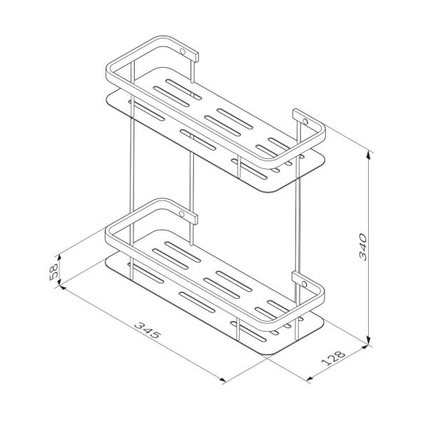 Полка для душа AM.PM Sense L A7453200 хром 34 см