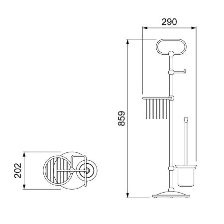 Стойка в ванную комнату Timo Nelson (160185/02) антик