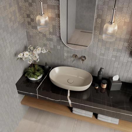 Раковина Kerama Marazzi PLAZA ПЛАЗА PLR.wb.60\SAN накладная 60, песочная матовая