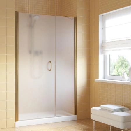Душевая дверь Vegas-glass EP-F-2 LUX 135 05 10 L, профиль бронза, стекло сатин