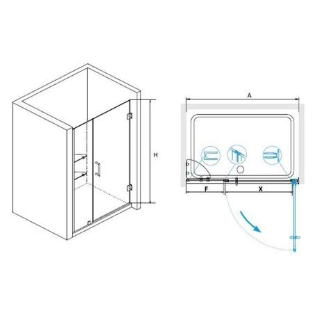 Душевая дверь RGW Hotel HO-012B 100 см стекло прозрачное/профиль черный 350601200-14