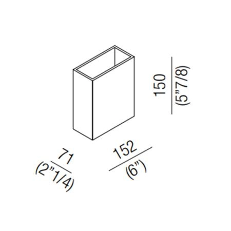 Agape Puzzle Высокий маленький ящик 15.2x7.1x15 см, цвет: серый