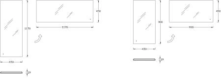 Зеркало Kerama Marazzi VETRATA ВЕТРАТА VE.S.mi.90\WHT С 450х900 мм, сенсор со сменой цвета подсветки и антизапотевание, белое