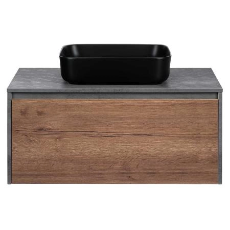 Тумба под раковину Vincea Mesa 1000 подвесная, 1 выкатной/1 скрытый ящик soft close, T.Oak + Beton