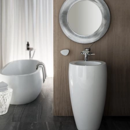 Laufen Alessi One Ванна 1830x870x460мм, свободностоящая, овальная, с слив-переливом, материал: композит, цвет: белый  (ВРЕМЕННО не поставляем!)