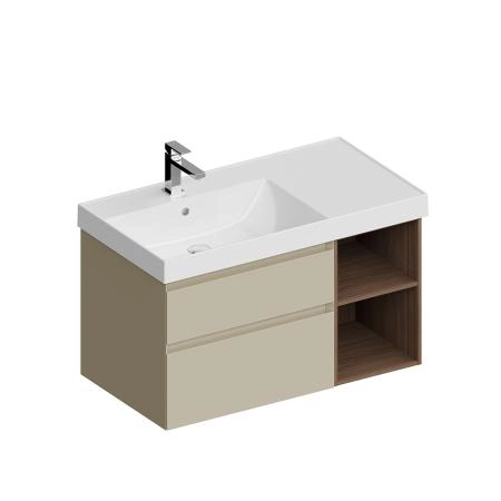 Тумба Kerama Marazzi CUBO КУБО CUB.90.2Lh\LIM.N левая подвесная с ящиками 90, лимо матовая-древесная