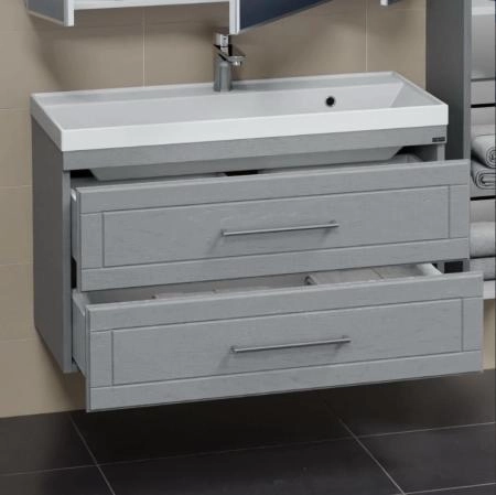 Тумба под раковину СаНта Венера 100 дуб серый, подвесная. (ум Classic 100)