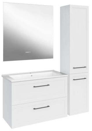 Тумба ASB-Mebel Белмонти 85 Ясень браш софт белый подвесная под умывальник Оскар 85