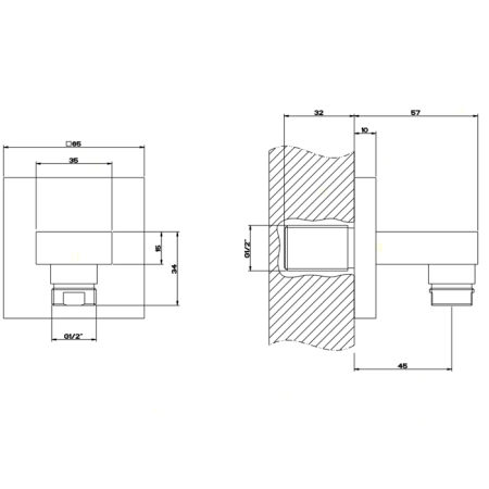 Gessi Rettangolo Вывод воды на 1/2", цвет: хром