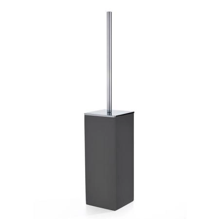 3SC Mood Black Туалетный ёршик, напольный,  композит Solid Surface, цвет: чёрный матовый/хром