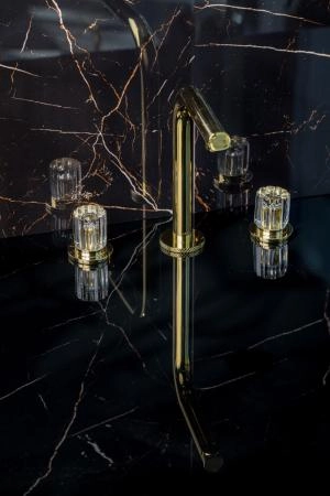 Смеситель на столешницу Boheme ELEGANTE на 3 отв. GOLD 152-G-EL