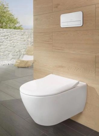 Унитаз Villeroy&Boch SUBWAY 2.0 5614R201 (5614R001+9M78S101) подвесной с сиденьем