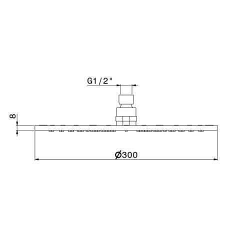 Newform XT Верхний душ, d30см, без кронштейна, G1/2" , цвет: хром