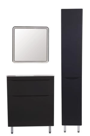 Тумба напольная Style Line Бергамо мини 70 (2 ящ.) Люкс антискрейтч черный, PLUS
