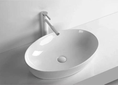 Раковина Cerutti SPA CR8023 накладная, белая, овал 610х410х145