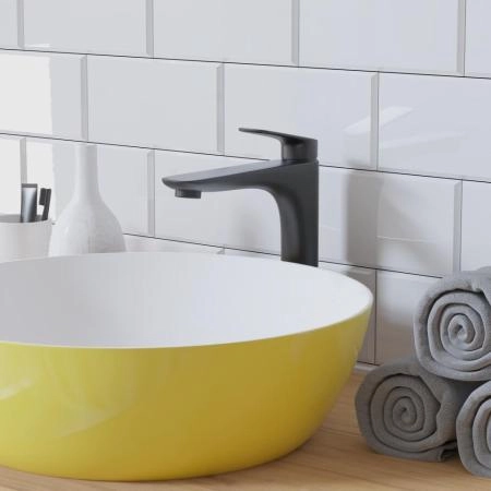 Смеситель для раковины PAINI Laguna без донного клапана, высокий, черный (YO)