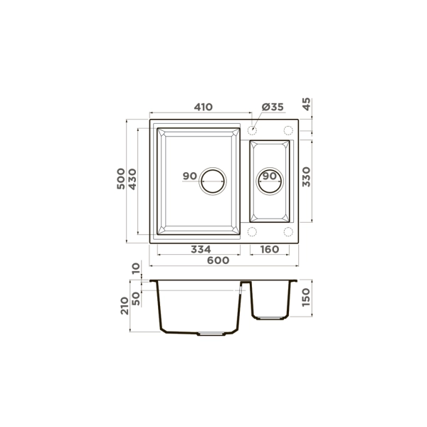 Кухонная мойка Omoikiri Sakaime 60-2-CH Tetogranit/шампань 4993913