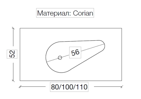 Столешница Boheme Corian Drop 81cm 858-080