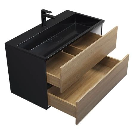 Раковина для ванной Uperwood Barsa 90 см, черная глянцевая