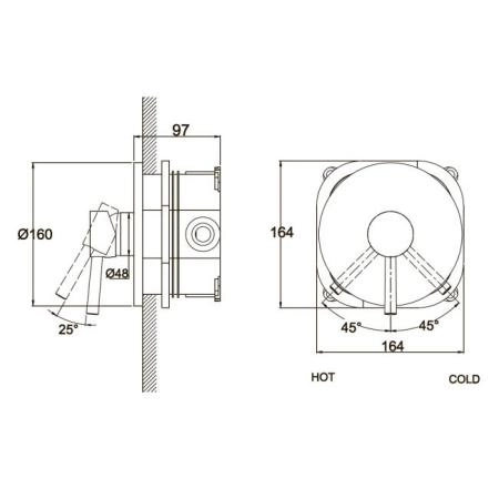 Смеситель для ванны KAISER Merkur (26117) хром
