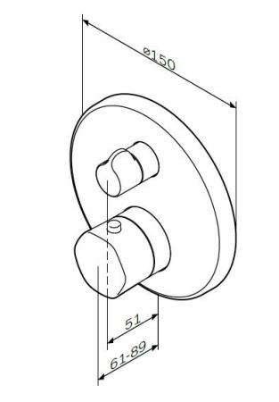 Смеситель для душа Am.Pm Gem F9085500 с термостатом,хром