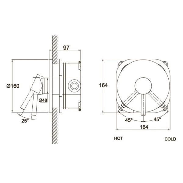 Смеситель для ванны KAISER Merkur (26117) хром