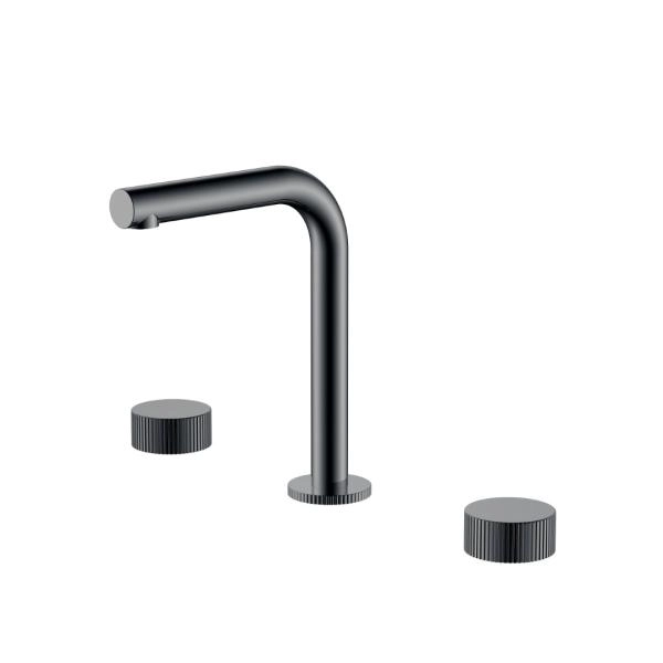 Смеситель на столешницу Boheme STICK LINEA на 3 отв. Shine Gun Metal 152-SGM.3