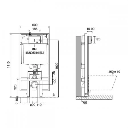 Инсталляция Oli 74 PLUS 601803 S90 механическая для унитаза