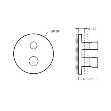 Смеситель Jacob Delafon MODULO E75386-CP для душа термостат хром
