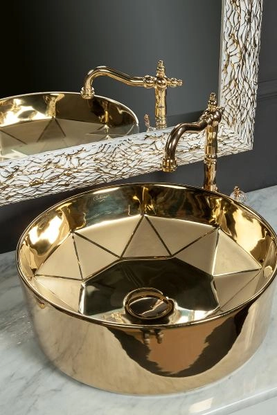 Зеркало Boheme LINEA 75х95 белое-золото 534