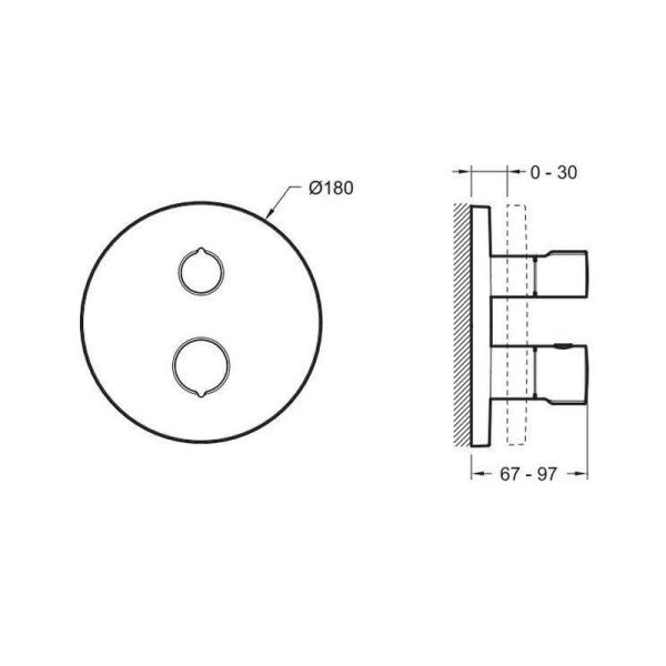Смеситель Jacob Delafon MODULO E75386-CP для душа термостат хром