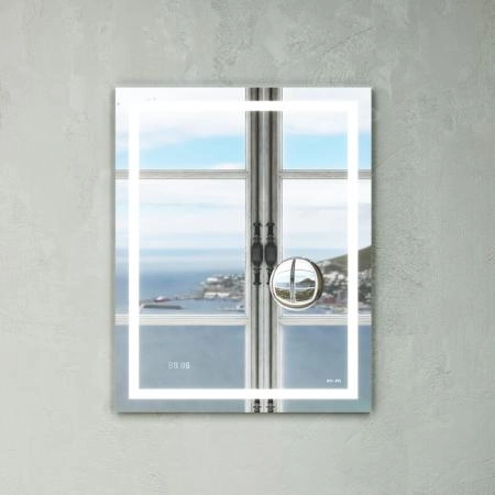 Зеркало AM.PM GEM 55 см Led-подсветка, часами и косметическим зеркалом, M91AMOX0553WG