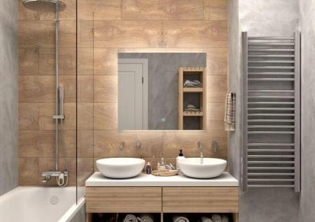Зеркало Континент Trezhe medium 800x700 ЗЛП2283 с подсветкой