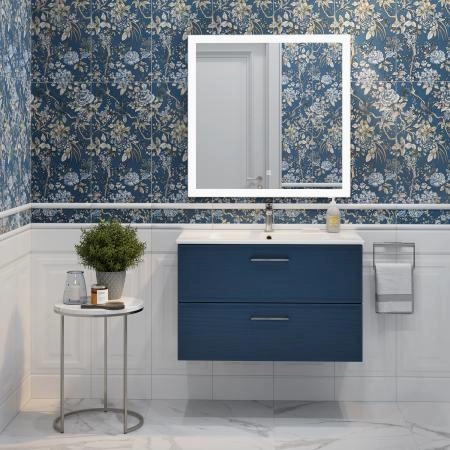 Тумба Kerama Marazzi PIANO CLASSIC ПИАНО КЛАССИК PIA.CL.85\BLU.M подвесная 85 см, 2 ящика, ясень синий матовый