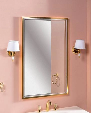 Зеркало Boheme MONACO с подсветкой 70*110CM глянец белая +золото 566-WG