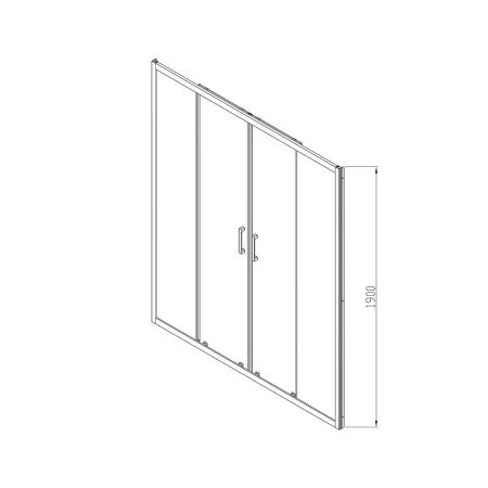 Душевая дверь Vincea Alpha VDS-3AL2160CL, 1600, хром, стекло прозрачное