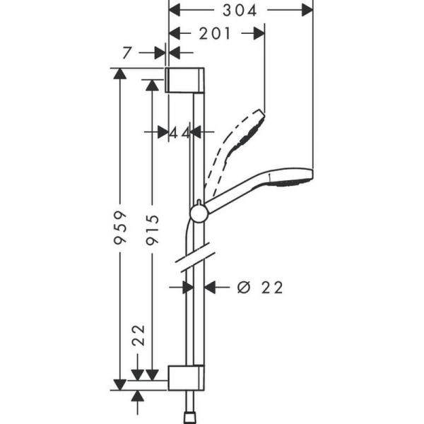 Душевой набор Hansgrohe Croma Select E 26594400, белый/хром