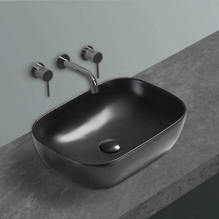 Раковина Vincea VBS-102MB, 455*325*135, накладная, цвет черный матовый фарфор